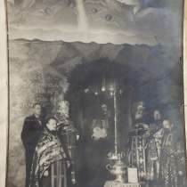 Фотография с освящением Рождественского вертепа. 1948 год, в Санкт-Петербурге