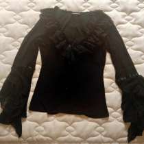 Блузка черная женская (рукав- волан), в Орле