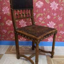 Стул антикварный с кожаной обивкой (6 штук), в Москве