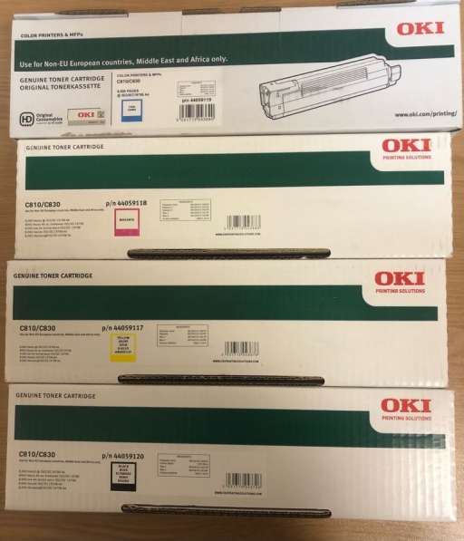 Комплект оригинальных картриджей на принтер OKI C810/C830