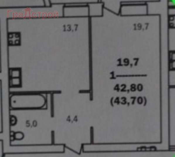 Продам однокомнатную квартиру в Вологда.Жилая площадь 43,10 кв.м.Этаж 4.Есть Балкон. в Вологде фото 6