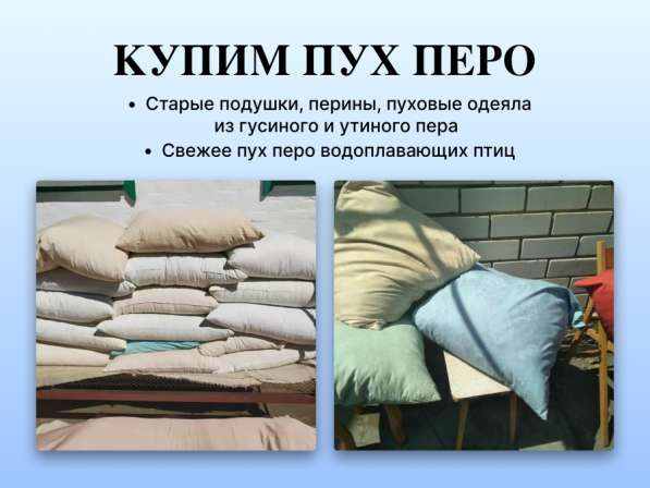 Купим пух перо перины подушки