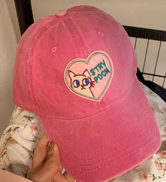 Кепка розовая с котиком