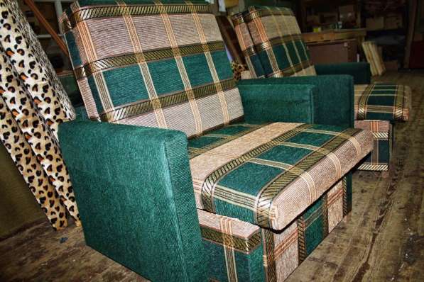 Выкатное мягкое кресло 70х190 см Зеленая клетка в Санкт-Петербурге фото 9