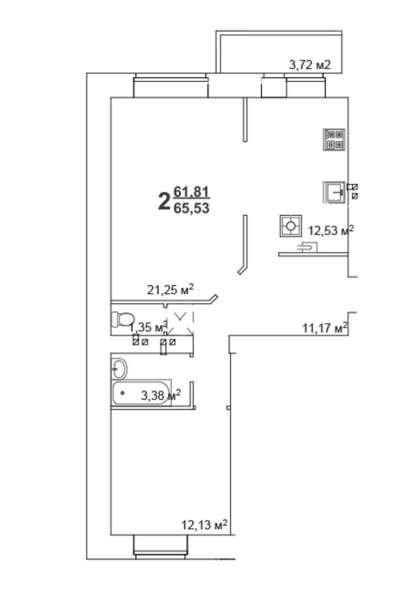 Продам двухкомнатную квартиру в Тверь.Жилая площадь 65,82 кв.м.Этаж 5.Дом кирпичный. в Твери фото 18