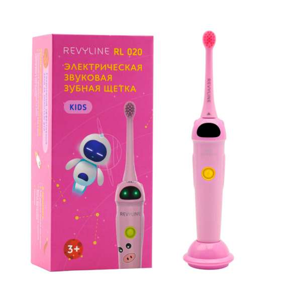 Розовая звуковая щетка Revyline RL 020 Kids для детей от 3 л