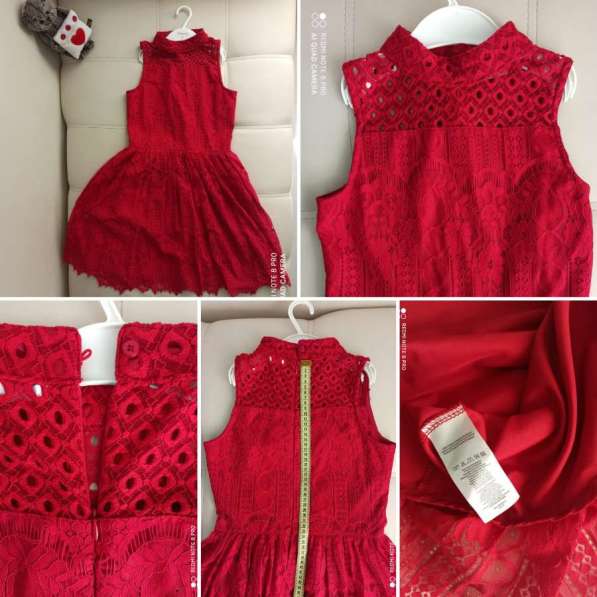 Платье для девочки рост 148-152 красное/кружевное