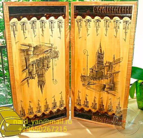 Резные нарды с янтарем в Калининграде фото 4