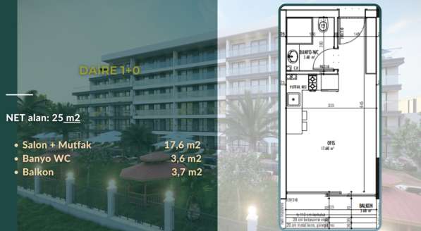1-к. квартира 25м² Турция, Анталья, Алтынташ в фото 4