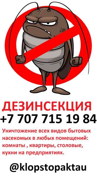 Профессиональное истребление насекомых в Актау и области в 