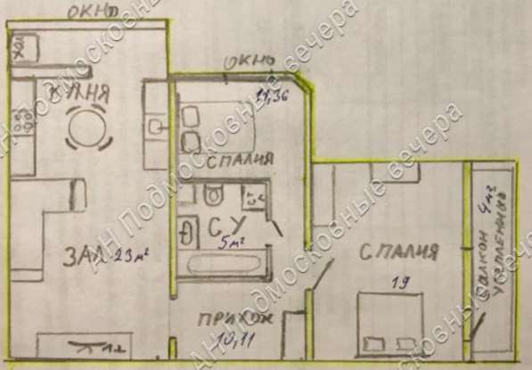 Продам трехкомнатную квартиру в Балашиха.Жилая площадь 63 кв.м.Этаж 3. в Балашихе