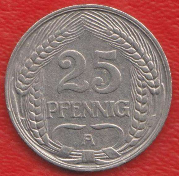 Германия 25 пфеннигов 1911 г. А Берлин