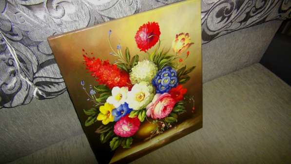 Цветочная фантазия, 50х60см, Картина маслом на холсте в Москве