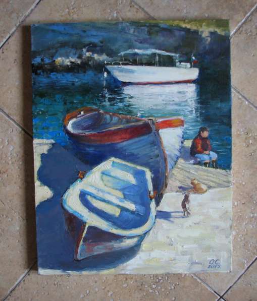 Картина "Три лодки", холст, масло в Севастополе фото 5