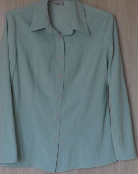Блуза-рубашка цвета мяты, р-46