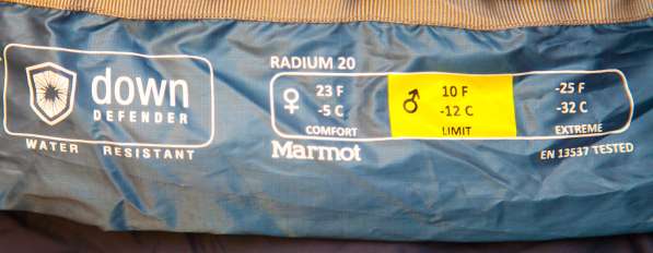 Спальник пуховой Marmot Radium 20 (Long). Новый. Вес 1,23 кг в Москве фото 3
