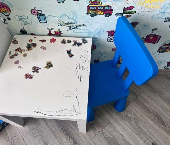 Детский стол и стул ikea маммут в Копейске