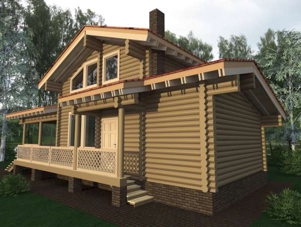 Дом-баня из оцилиндрованного бревна СВЕТОЗАР.- 105 в Москве фото 7