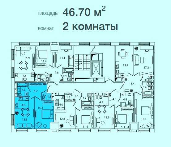 2-комнатная квартира в ЖК "SREDA" в Москве