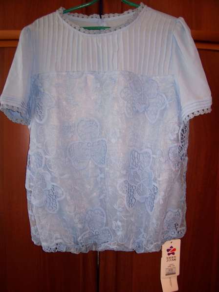 Блузка голубого цвета, размер 46-48