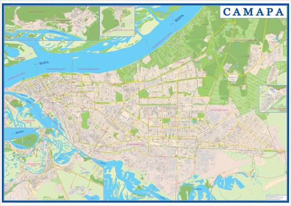 Настенная карта Самары 2,0х1,40 м в Самаре фото 11