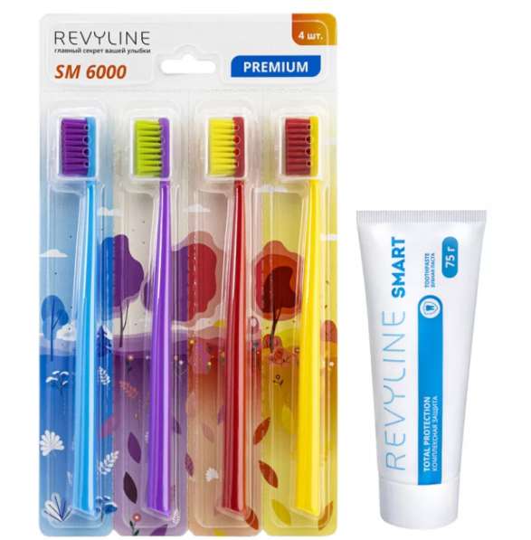 Набор зубных щеток Revyline SM6000 Smart с зубной пастой Сма