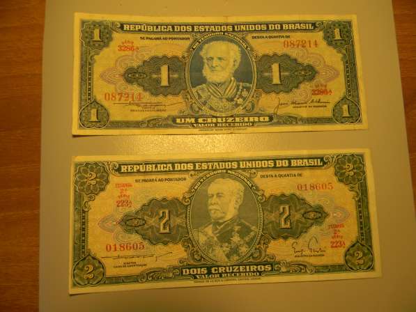 Банкнота.1 и 2 крузейро, Бразилия, Brazil, 1956 и 1955гг