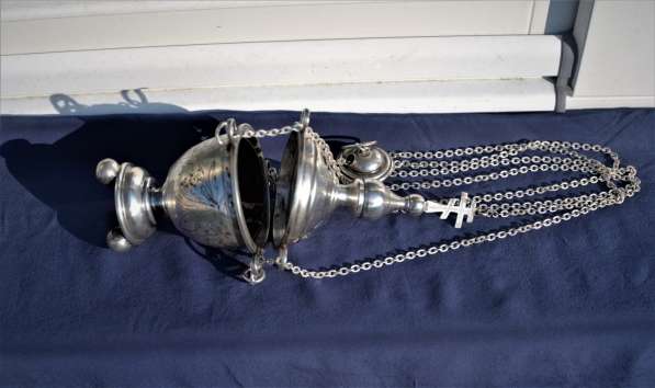 Старинное серебряное кадило большого размера, конец XIX в в Санкт-Петербурге фото 15