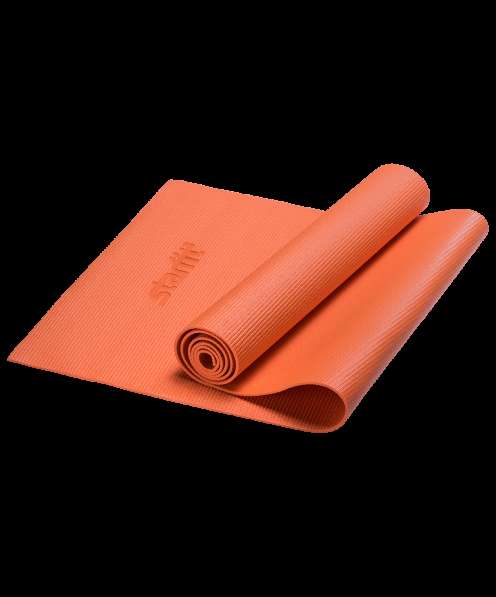 Коврик для йоги FM-101 PVC 173x61x0,4 см, оранжевый в Сочи