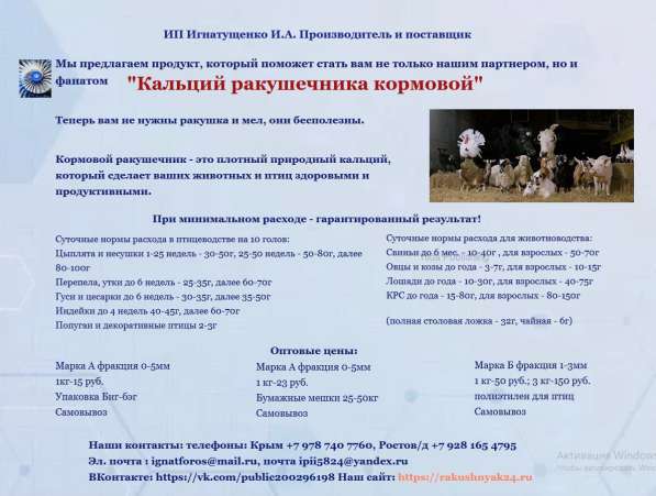 Кальций ракушечника кормового в Евпатории фото 4
