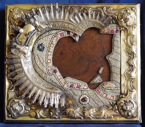 Старинный образ Матери Божией "Касперовская" в окладе. 1856г в Санкт-Петербурге фото 20
