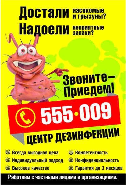 Уничтожение клопов, тараканов, крыс