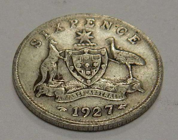 6 пенсов, 1927 г Австралия. Серебро