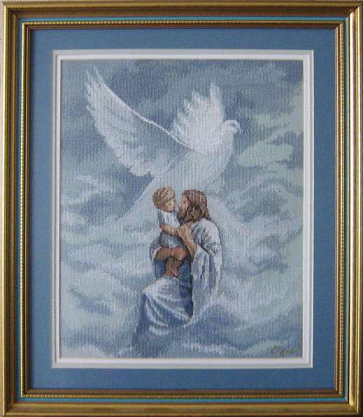 Картина «К Молитве о Святом Духе», ручная работа, вышивка