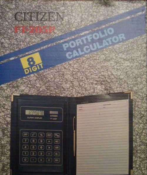 Продам калькулятор-папка-блокнот. Citizen FT-205P 1990 год в Новосибирске
