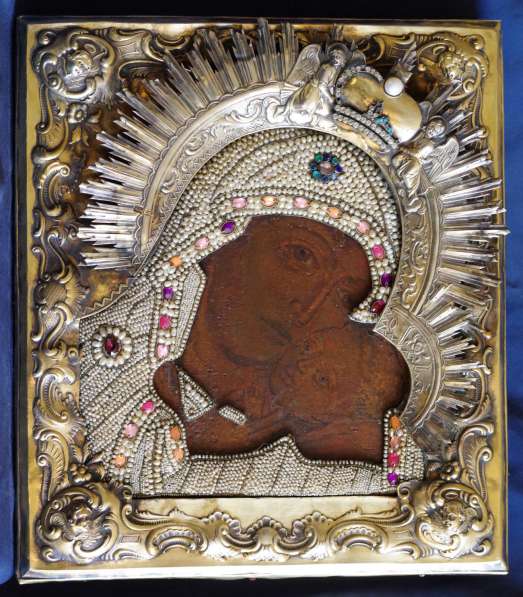 Старинный образ Матери Божией "Касперовская" в окладе. 1856г в Санкт-Петербурге фото 9
