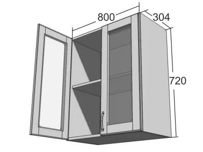 Навесной шкаф ШВст-80 Перламутр ЕвроМебель