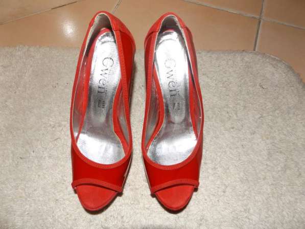 Красные туфли босоножки vera pelle италия 35 размер в фото 5