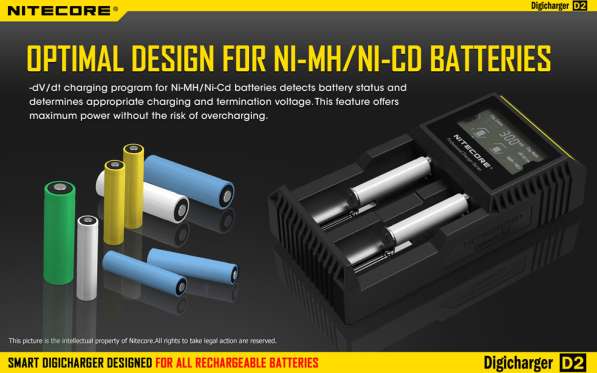NiteCore Nitecore Digicharger D2 - Зарядное устройство для Li-Ion, Ni-MH и Ni-Cd аккумуляторов в Москве фото 7