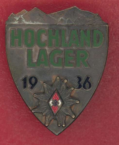 Германия 3 рейх знак Высокогорный лагерь Гитлерюгенд 1936 HJ в Орле фото 5