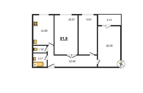 Продаётся 3К квартира в Терновке!