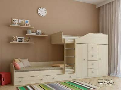 Детская двухъярусная кровать «Астра 6» РВ-мебель в Москве фото 3