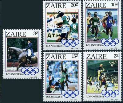 Негашеные марки - Заир, 1984г, Олимпиада
