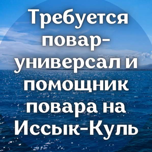 Требуется повар-универсал и помощник повара!