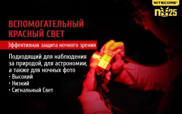 NiteCore Налобный аккумуляторный фонарик NiteCore NU25 в Москве фото 4