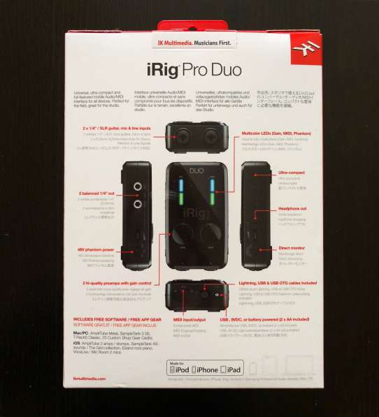 IRig Pro Duo + 12 Платных Приложений В Подарок в Москве фото 3