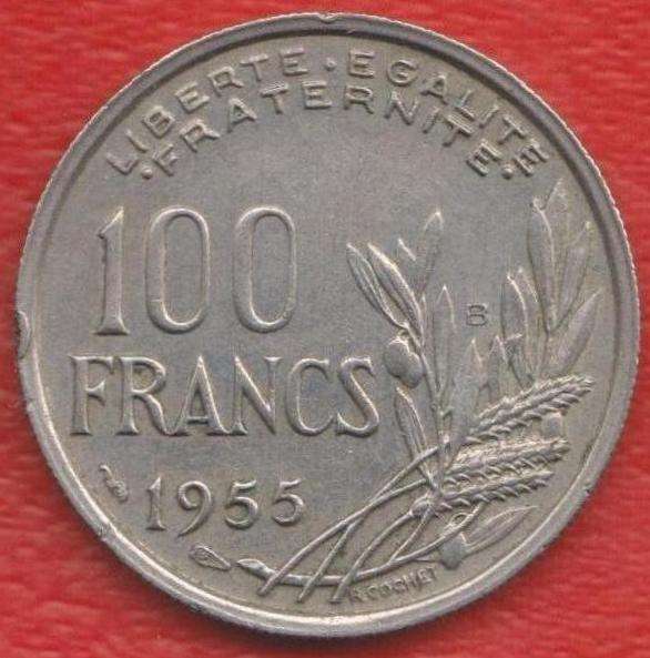 Франция 100 франков 1955 г. B