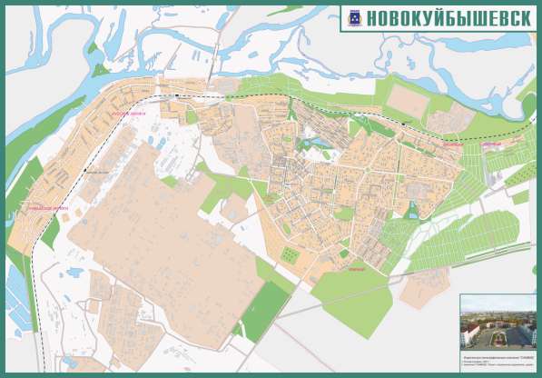 Настенная карта Самары 2,0х1,40 м в Самаре фото 13