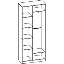 Шкаф 2-х створчатый Город Шимо темный/Шимо светлый, в Кемерове