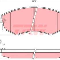 Колодки тормозн. передние HYUNDAI TRW GDB895, в Новороссийске